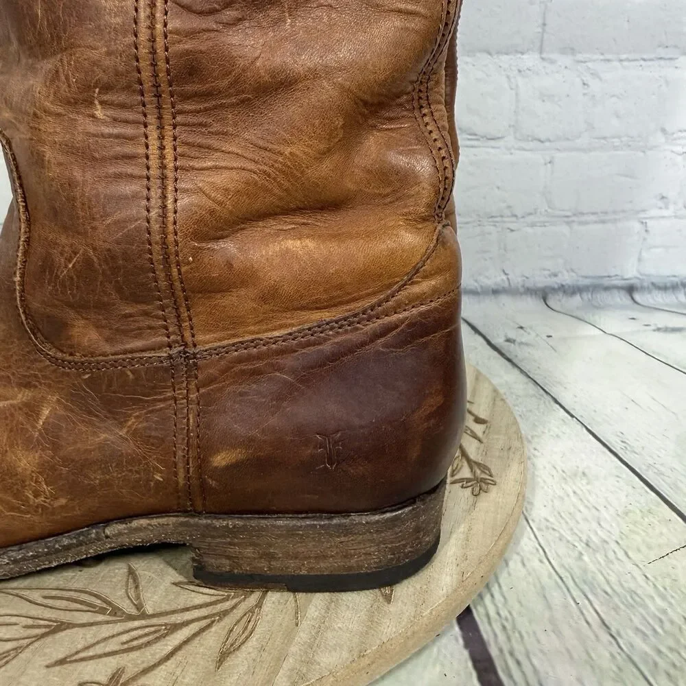 Frye Melissa Button Riding Boots Womens 7 Brown Leather Tall Equestrian USA